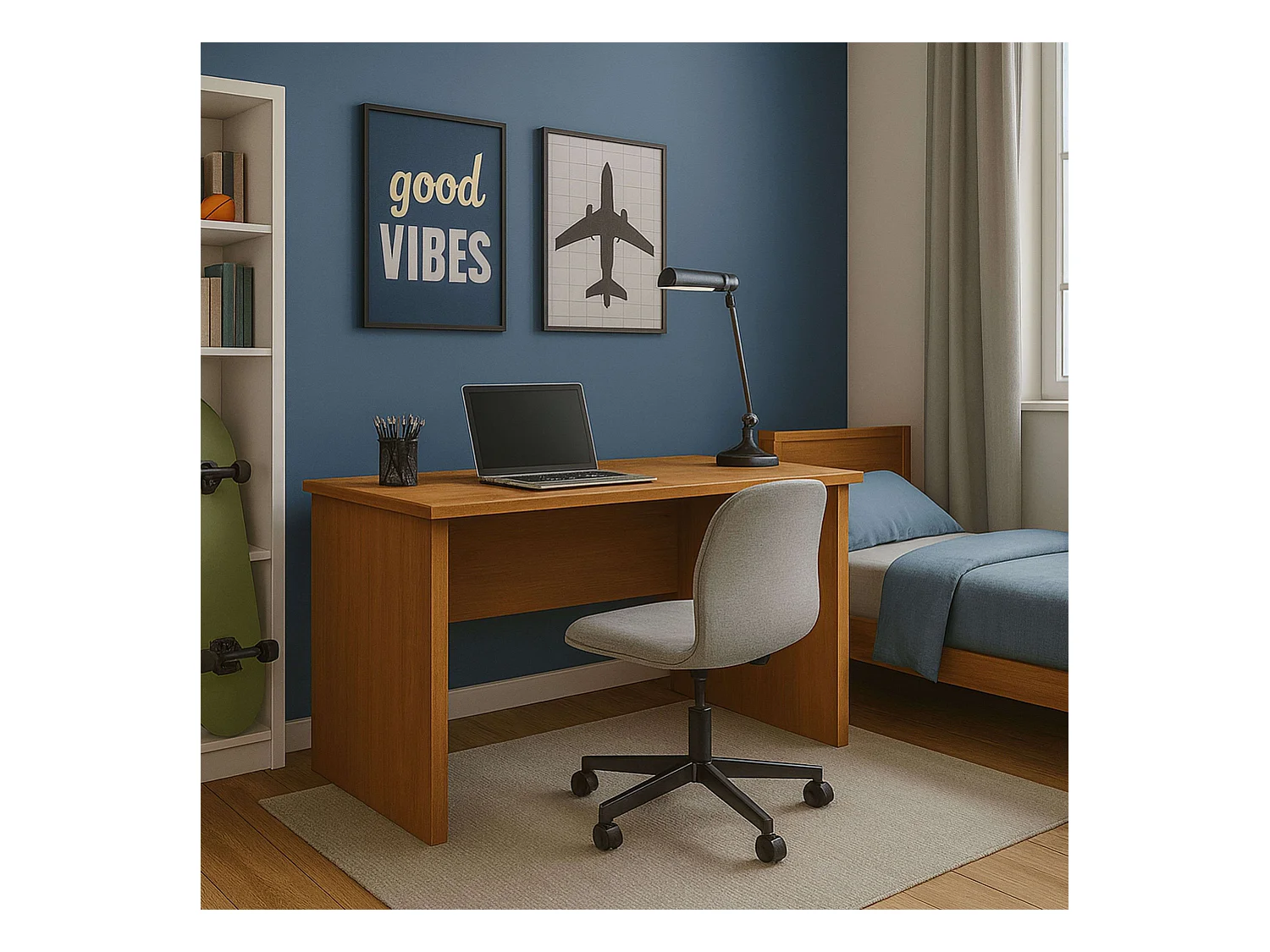 Table de bureau classique en cerisier 120x75x60 cm