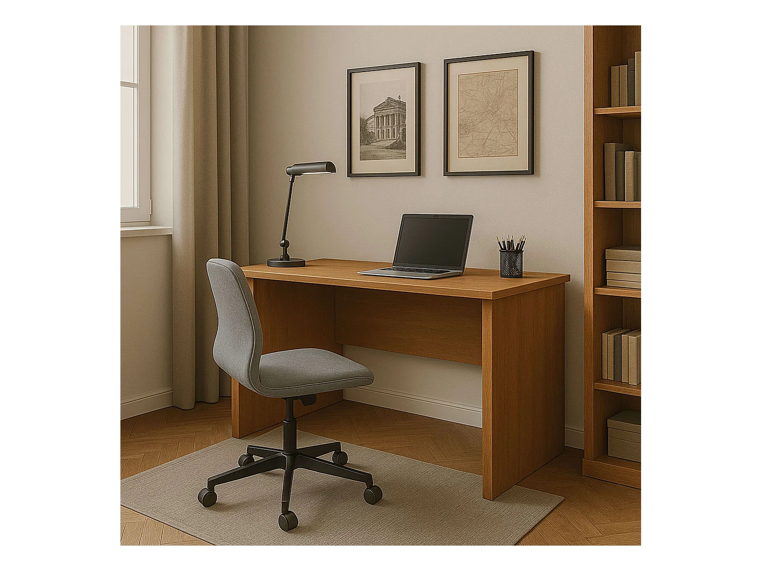 Table de bureau classique en cerisier 120x75x60 cm