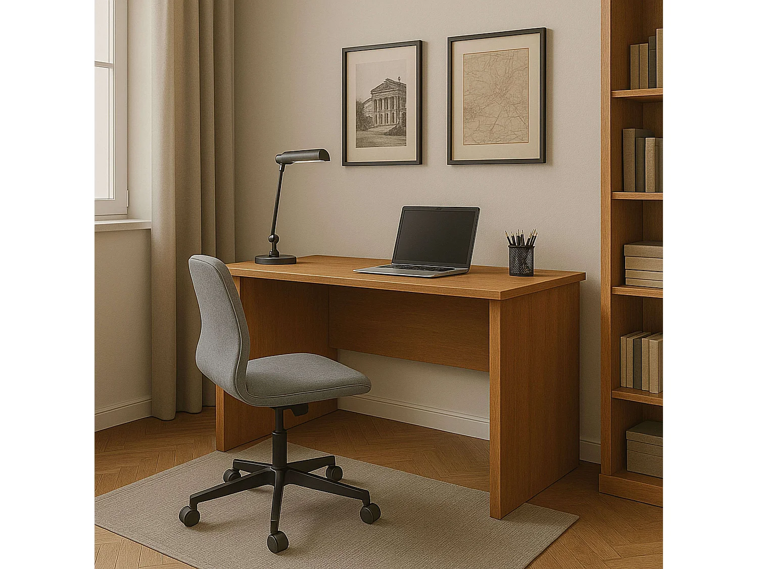 Table de bureau classique en cerisier 120x75x60 cm