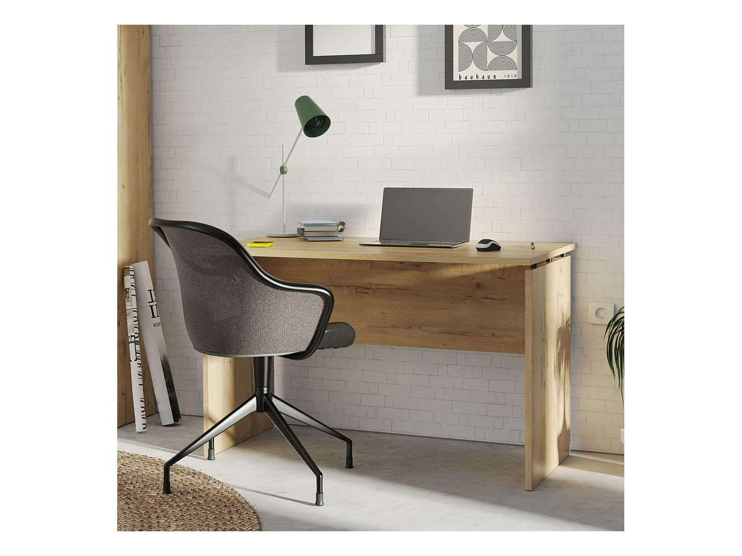 Mesa Escritorio Teide Moderno Roble Gold 120cm