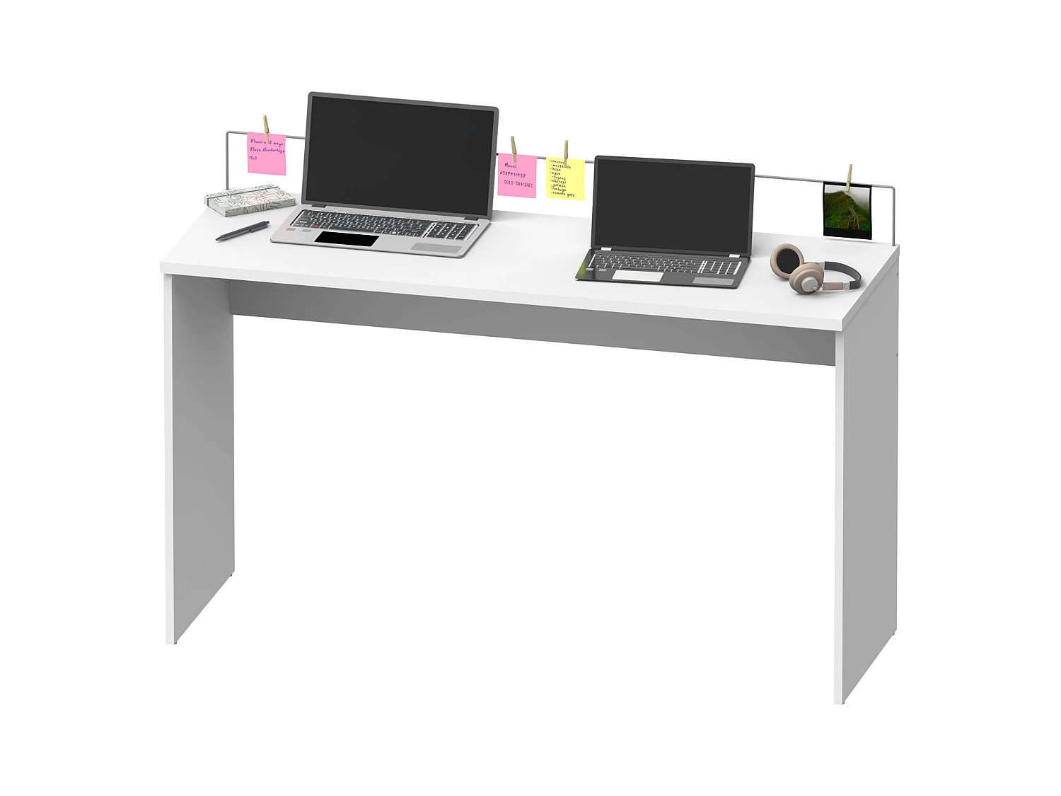Bureau Haley avec organiseur de notes Blanc 89 x 132 x 45 cm