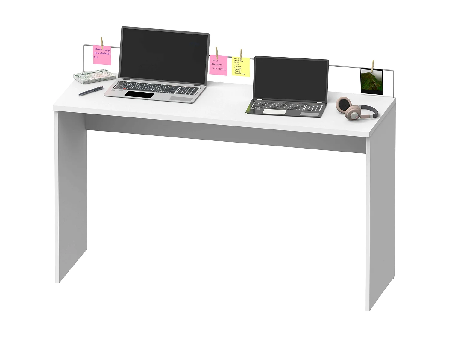 Bureau Haley avec organiseur de notes Blanc 89 x 132 x 45 cm