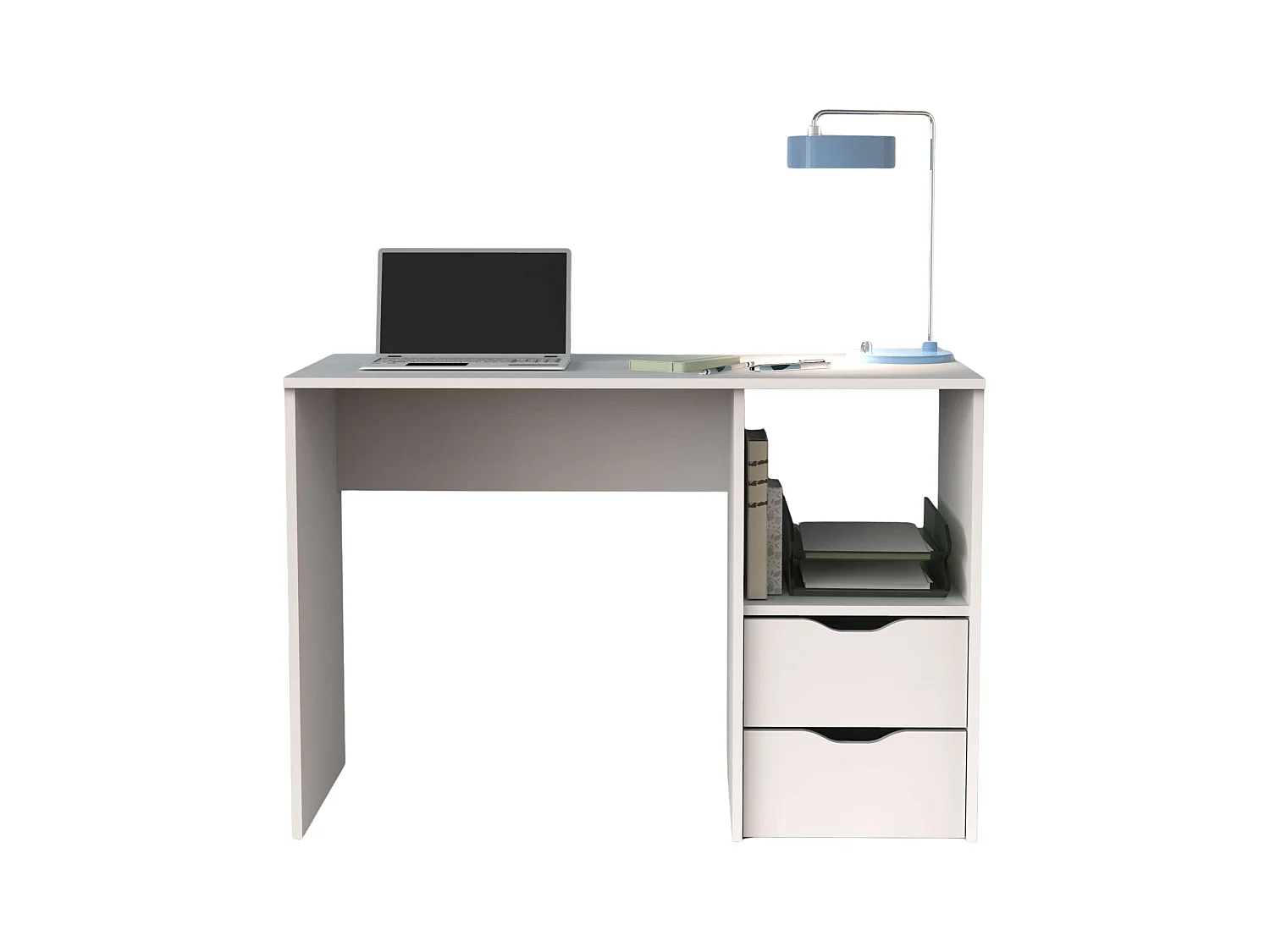 Bureau d'étude Eko, 2 tiroirs, blanc, 76 x 115 x 50 cm