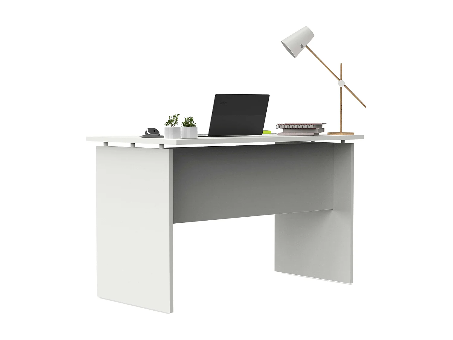 Table de bureau Teide blanc mat 120 cm