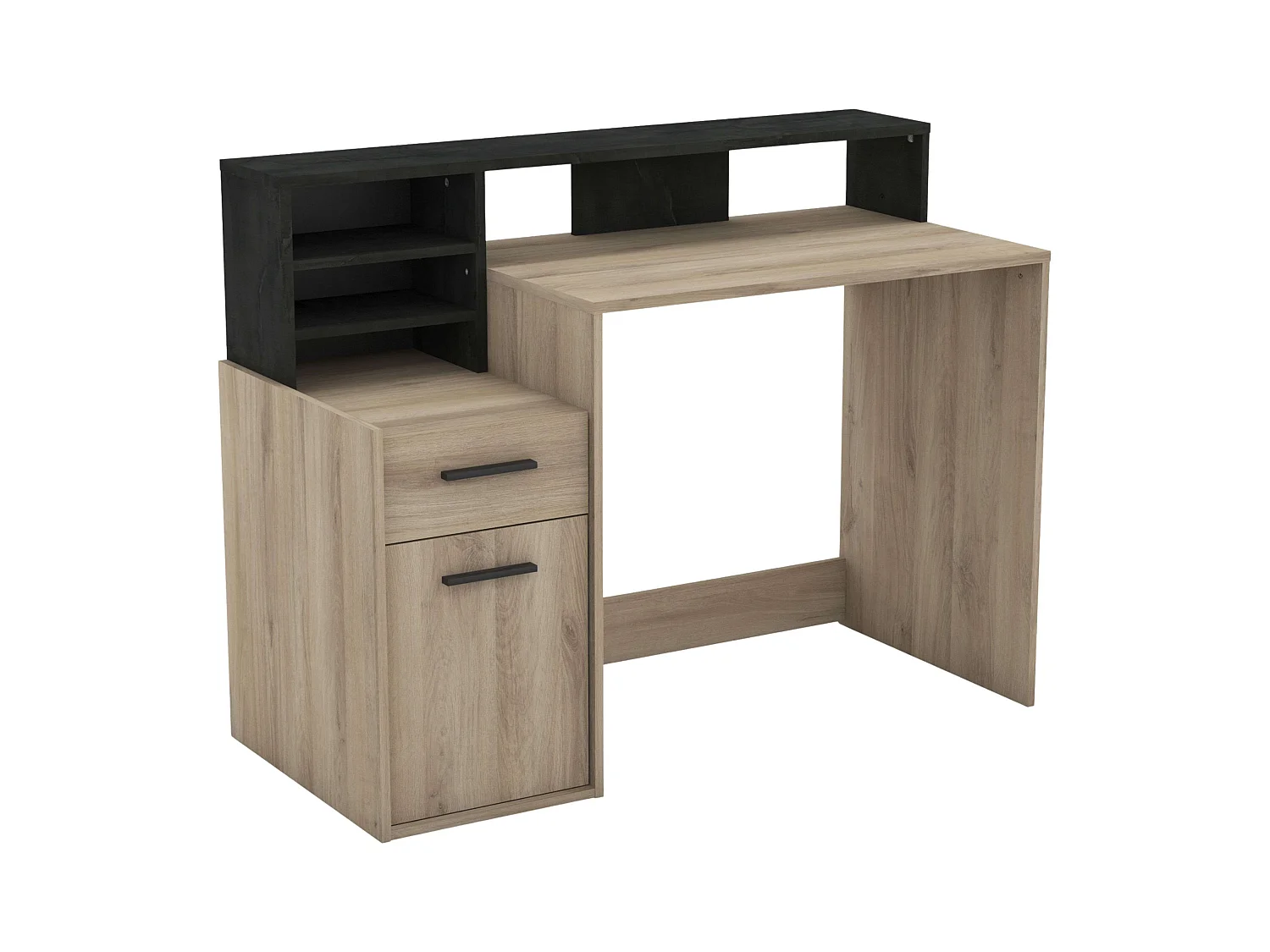Table de bureau PC en chêne 126 cm