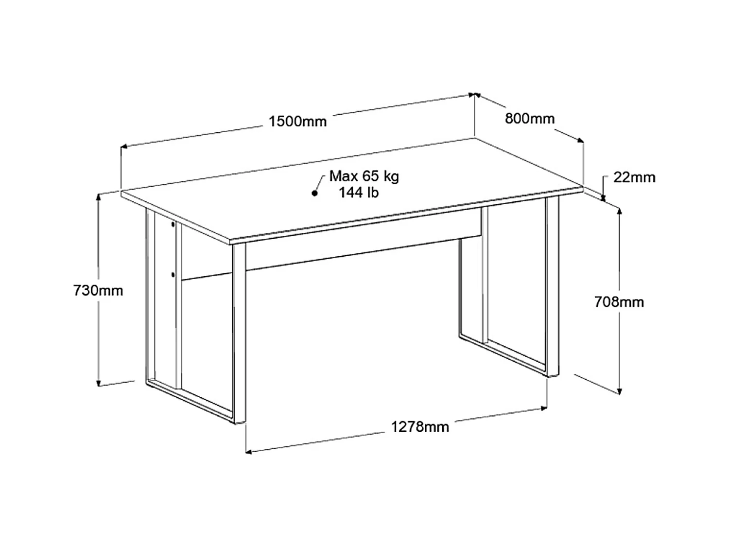 Mesa Escritorio Venture Oficina Estilo Industrial Roble y Gris 150 cm