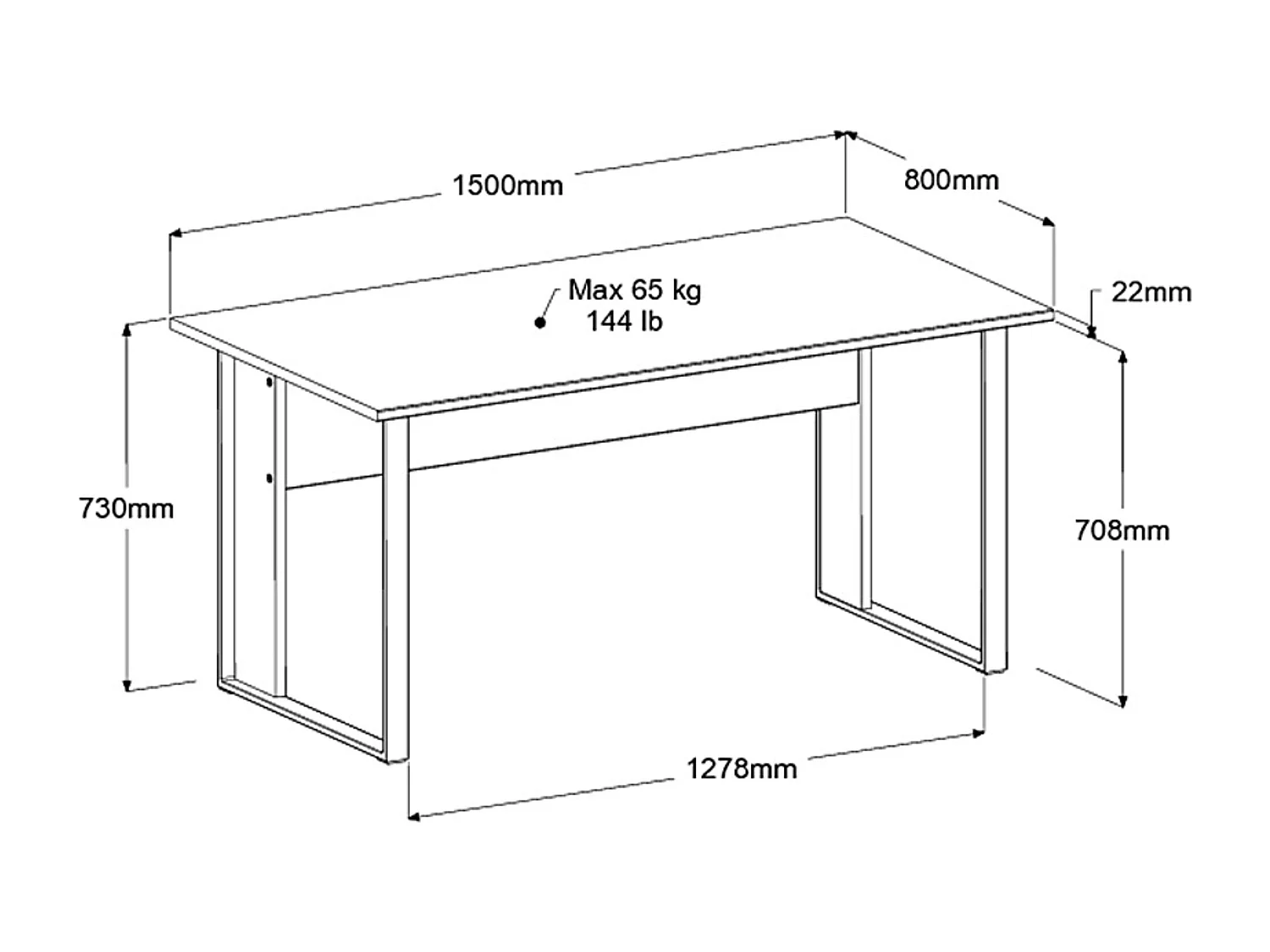 Mesa Escritorio Venture Oficina Estilo Industrial Roble y Gris 150 cm