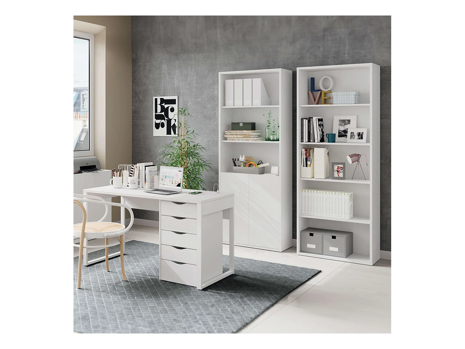 Pack Muebles Despacho Scaled Mod. Moderno Blanco