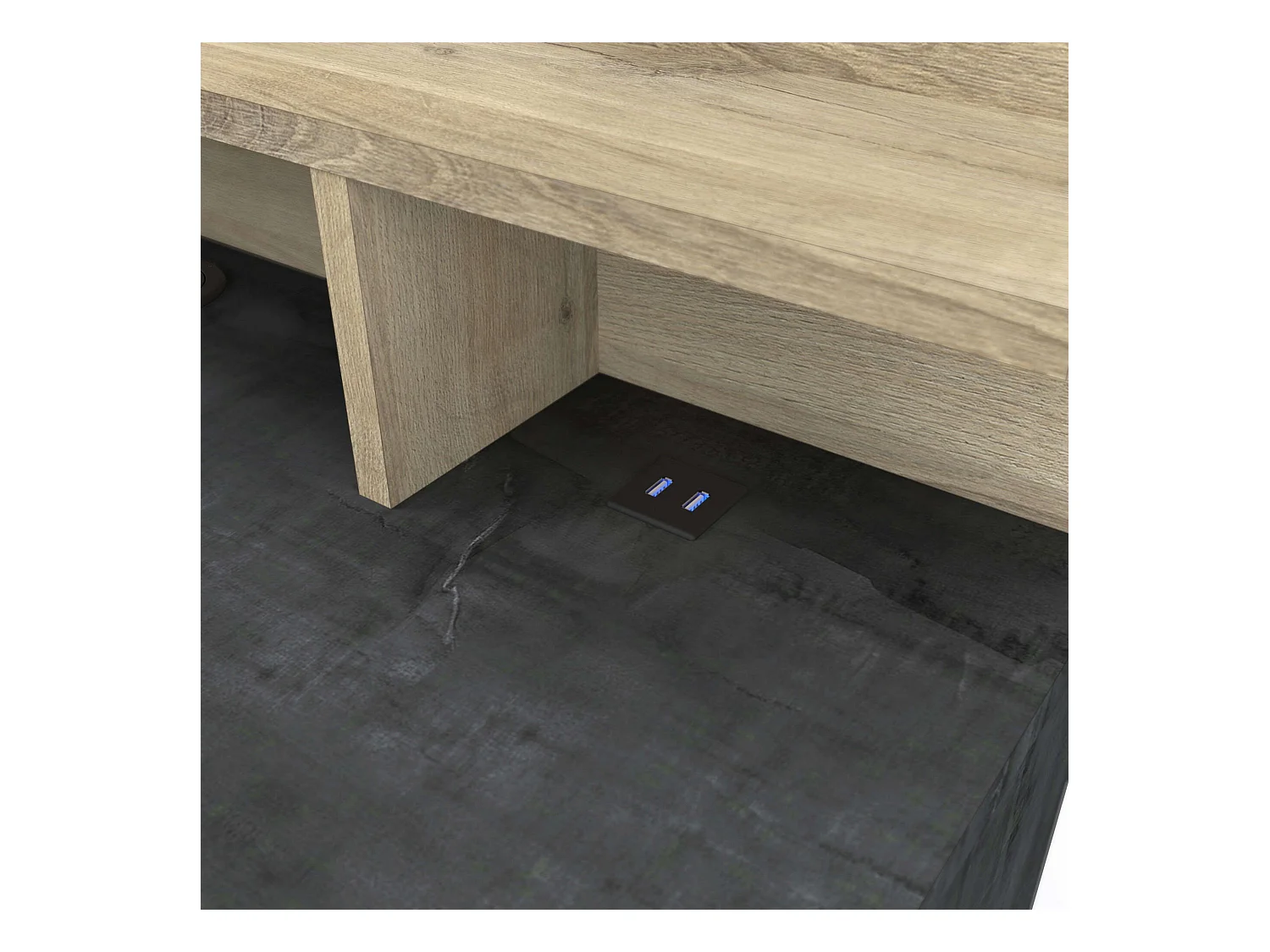 Escritorio Malicia Industrial Roble Kronberg Sidewalk 122x123x60 cm