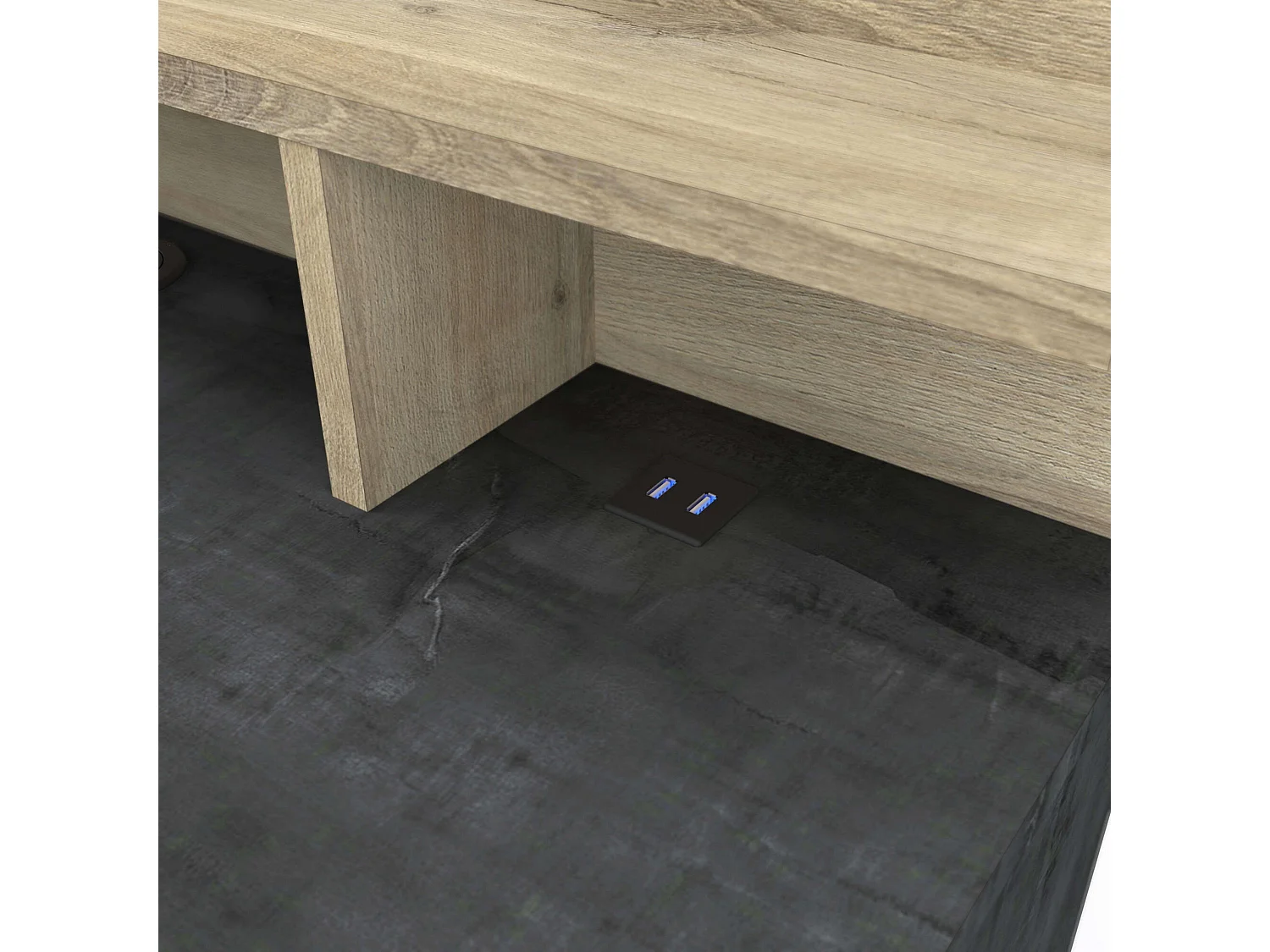 Escritorio Malicia Industrial Roble Kronberg Sidewalk 122x123x60 cm