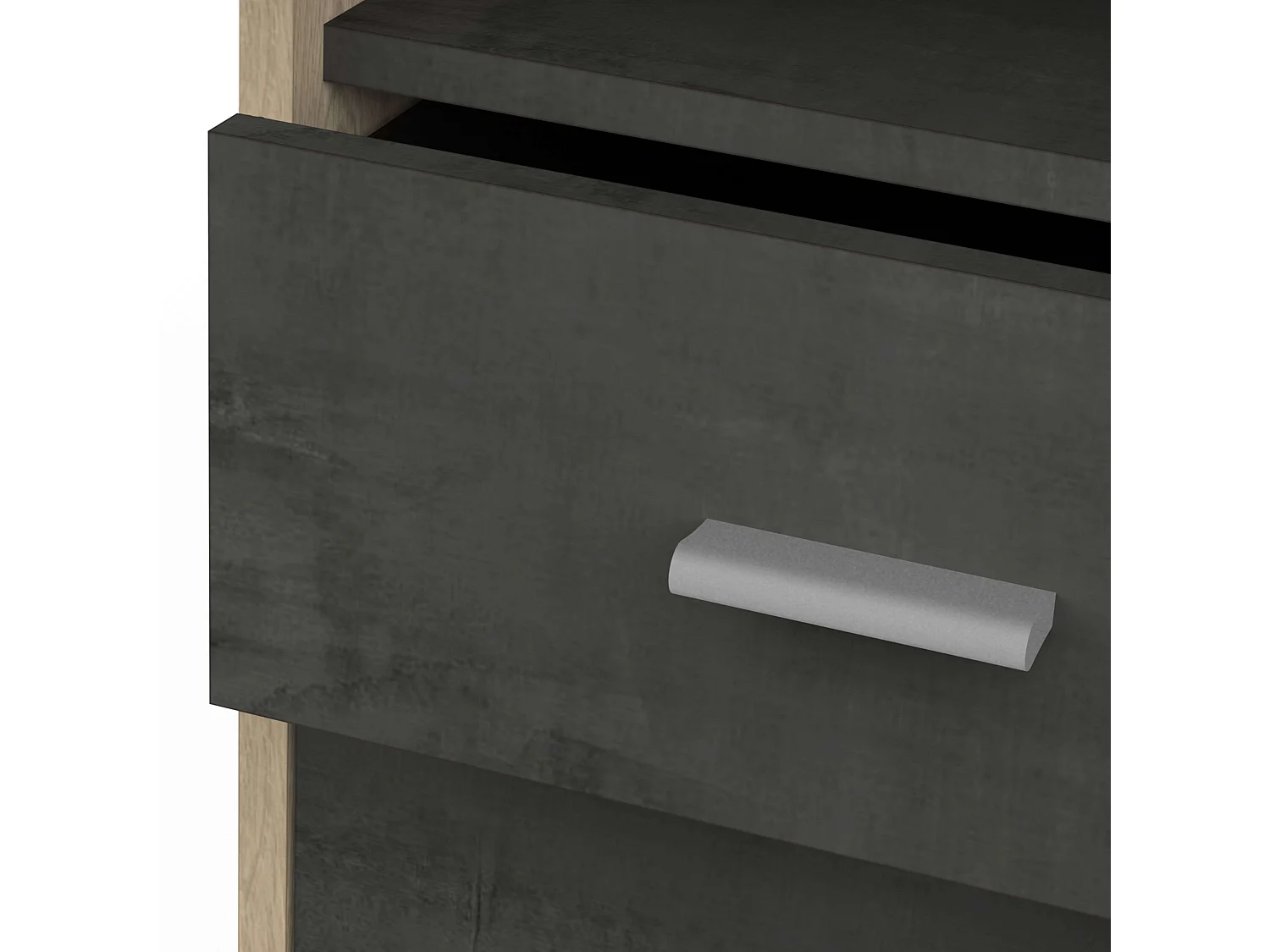 Bureau Monaco 3 tiroirs 1 porte étagère Chêne 135 cm Mélamine