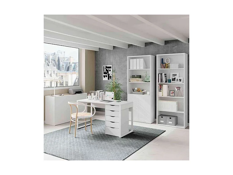 Conj. Mesa Escritorio+cajonera Blanco Oficina/dormitorio Juvenil Estudio