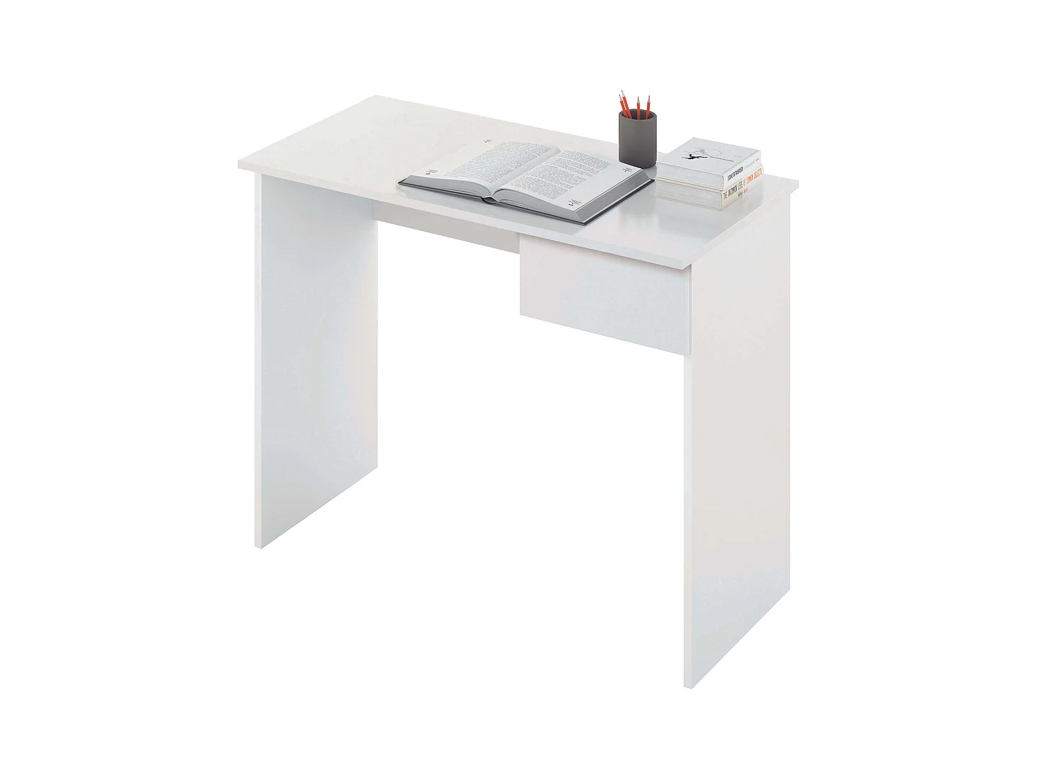 Bureau à tiroirs Turin blanc mat 90x75x50 cm