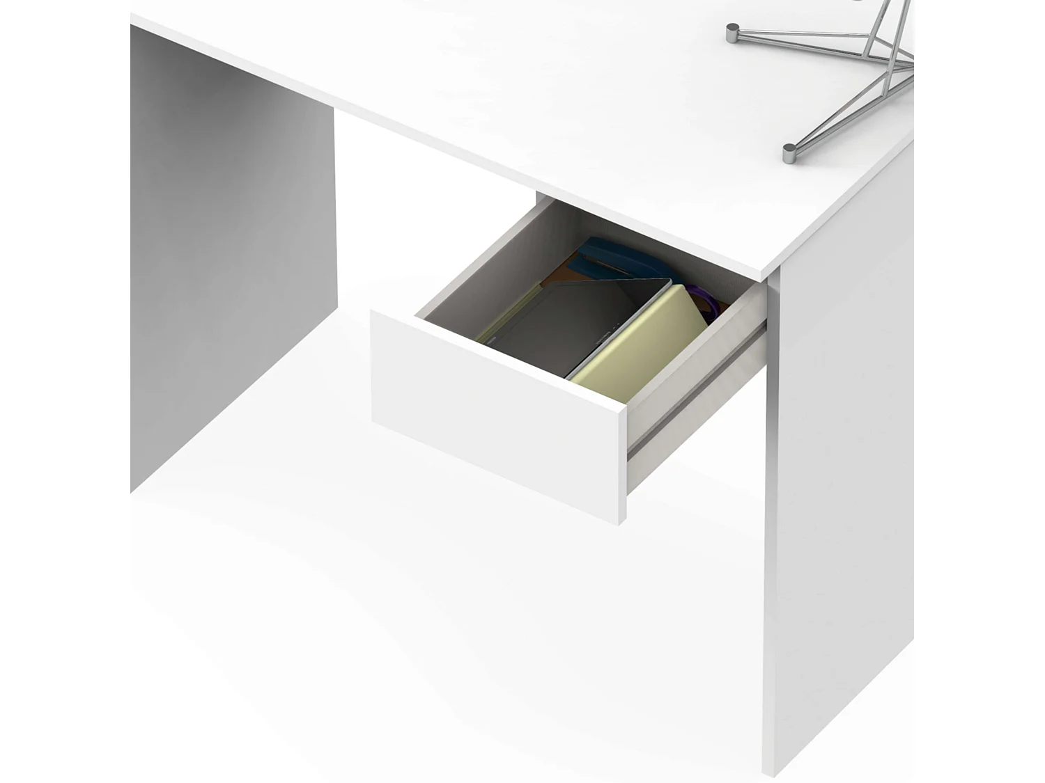 Bureau à tiroirs Turin blanc mat 90x75x50 cm