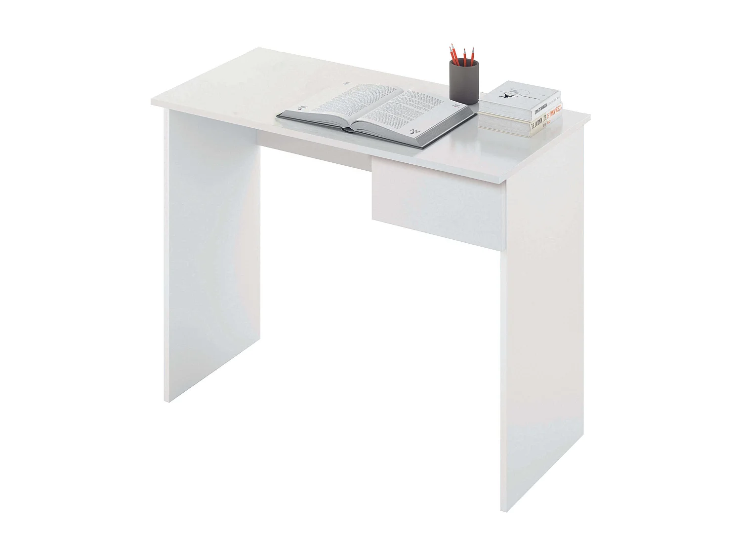 Bureau à tiroirs Turin blanc mat 90x75x50 cm
