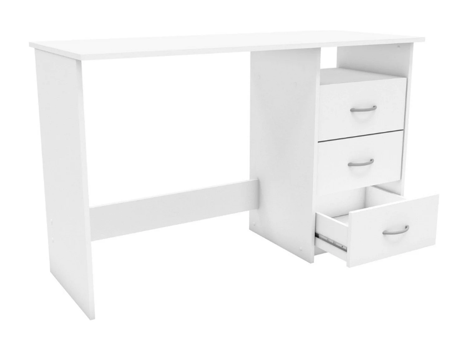 Escritorio Juvenil c/Cajones y Hueco Blanco 123 cm