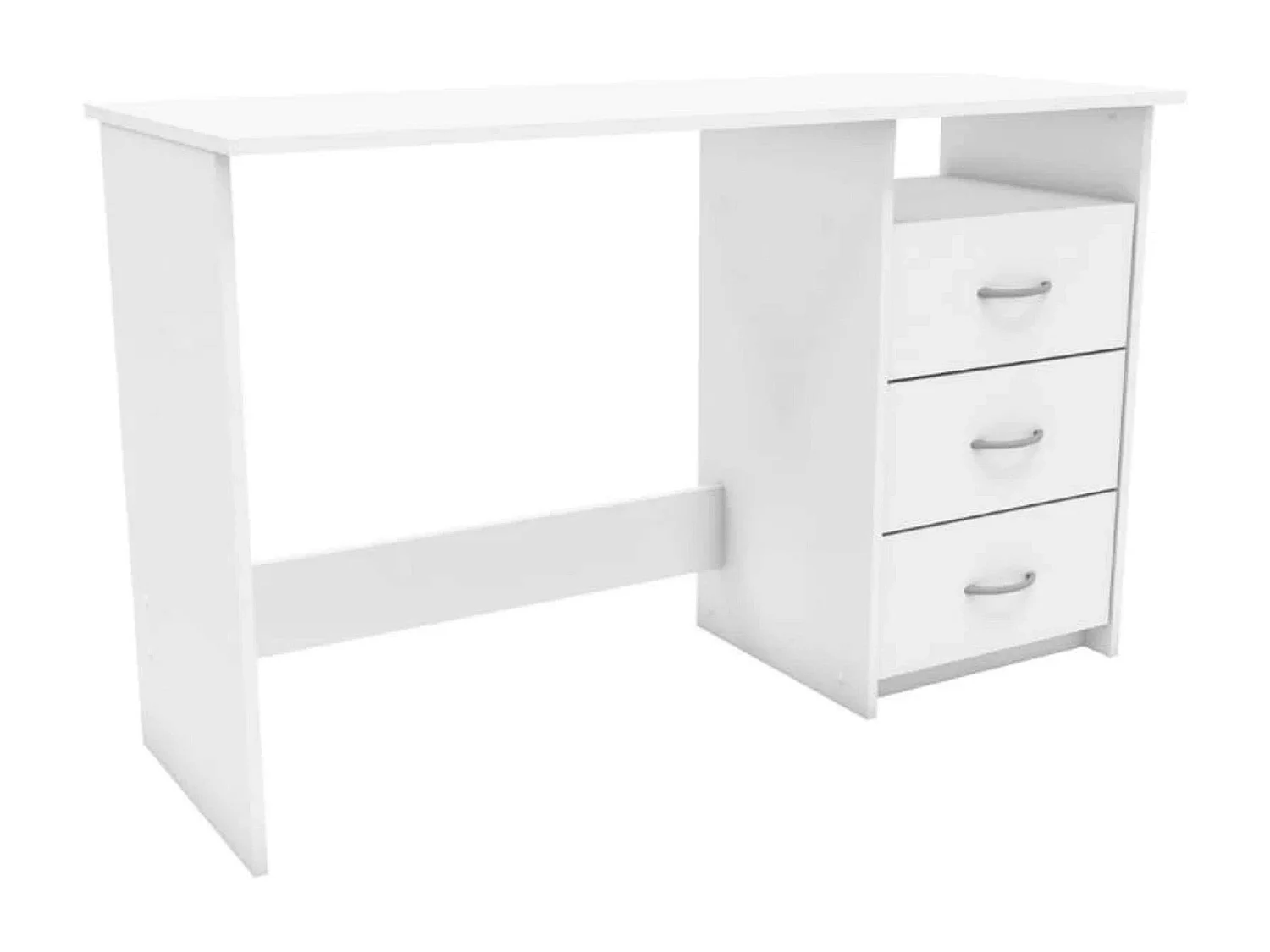 Escritorio Juvenil c/Cajones y Hueco Blanco 123 cm