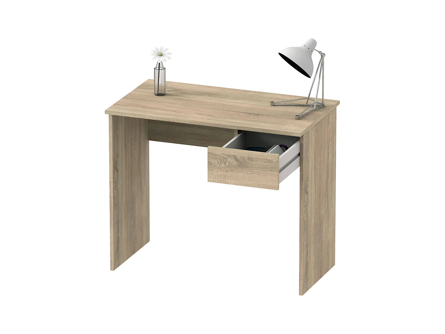 Bureau Turin Youth avec tiroir, mélaminé chêne Cambrian 90 x 75 x 50 cm