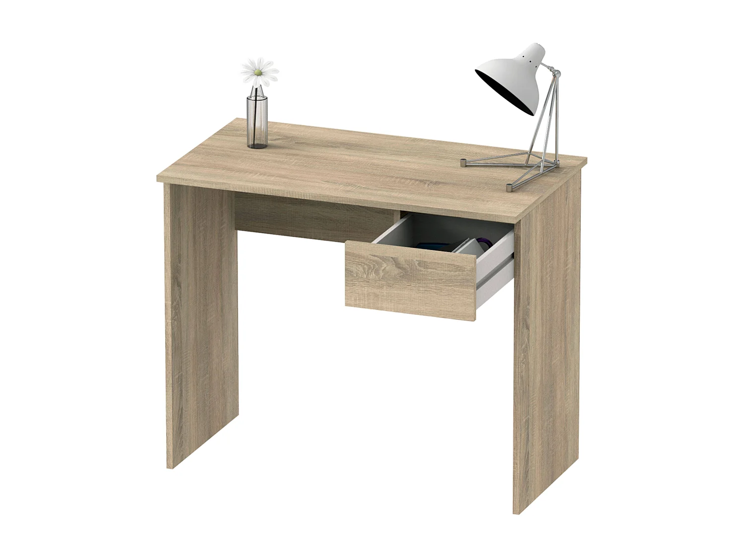 Bureau Turin Youth avec tiroir, mélaminé chêne Cambrian 90 x 75 x 50 cm