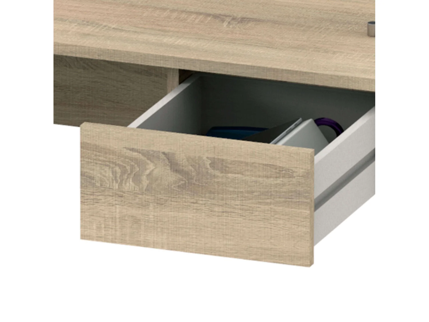 Bureau Turin Youth avec tiroir, mélaminé chêne Cambrian 90 x 75 x 50 cm