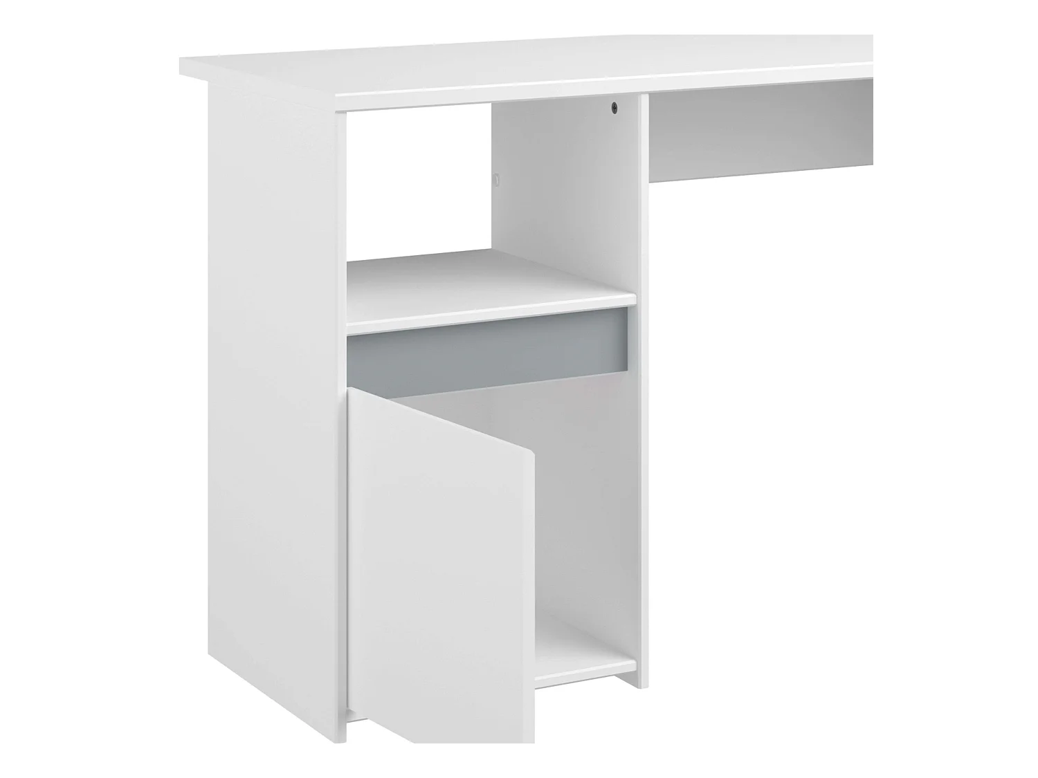 Bureau Germain Youth avec 1 porte et étagère, blanc/gris, 110 cm