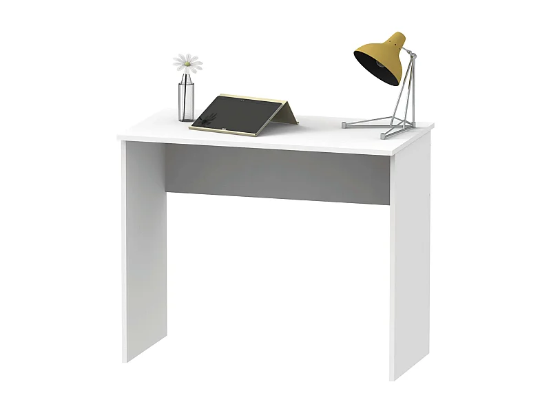 Mesa Escritorio para Estudio u Oficina Melamina Blanco Mate 90 cm