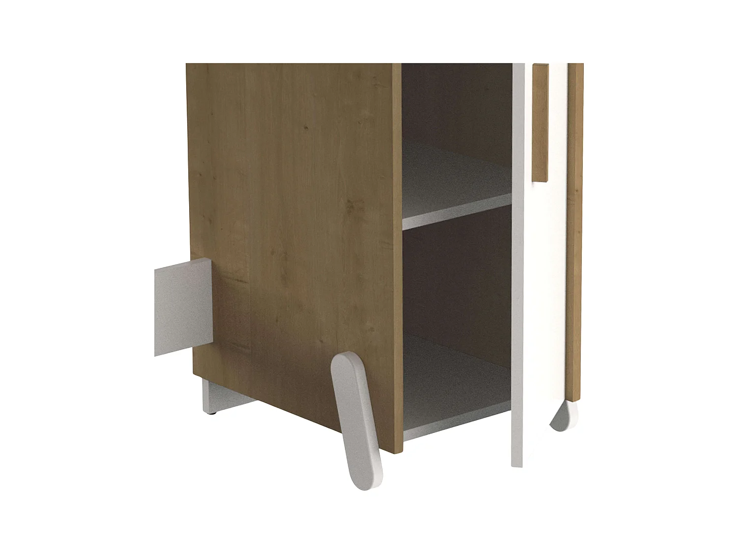 Mesa Escritorio Naili c/Armario Infantil Juvenil Roble y Blanco 135 cm