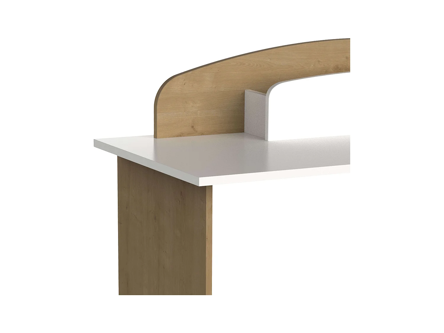 Mesa Escritorio Naili c/Armario Infantil Juvenil Roble y Blanco 135 cm