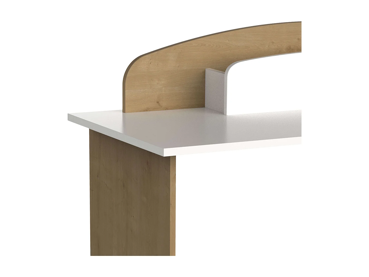 Mesa Naili Desk com guarda-roupa infantil e juvenil, carvalho e branco, 135 cm