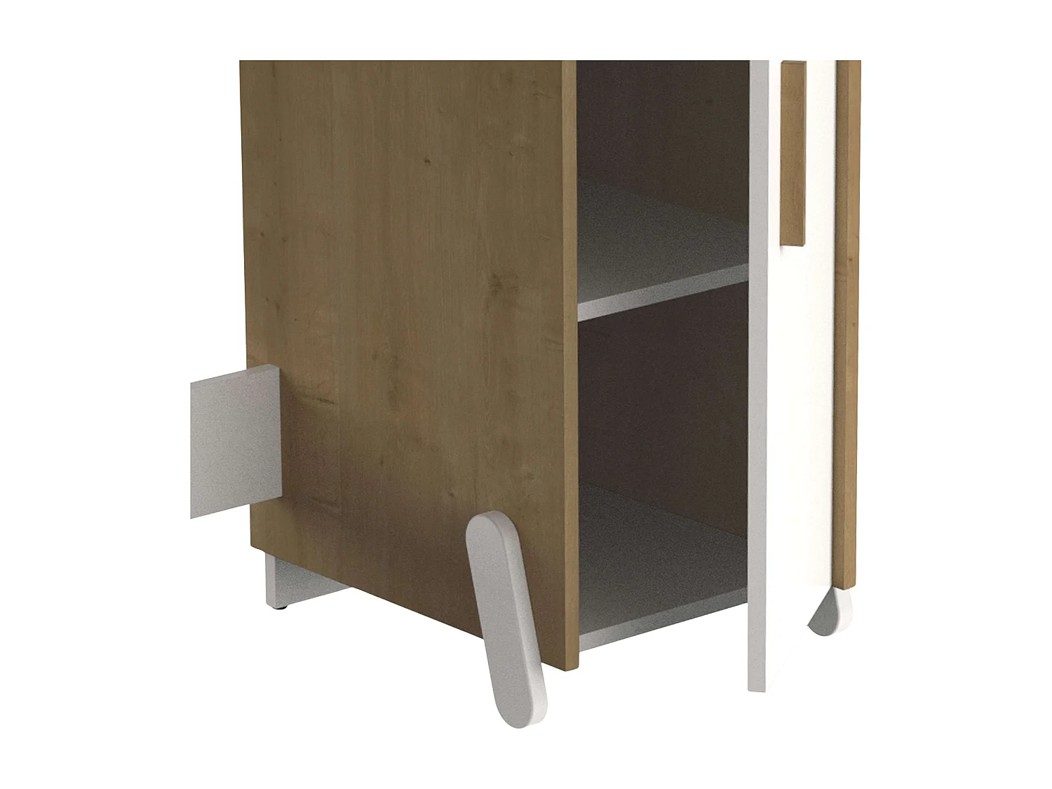 Mesa Naili Desk com guarda-roupa infantil e juvenil, carvalho e branco, 135 cm