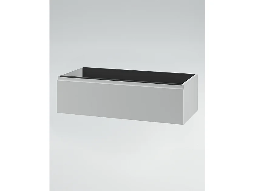 Mobile bagno sottolavabo con lavabo ad incasso L 100 x H 28 x P 46 specchio illuminato e porta asciugamano bianco luce