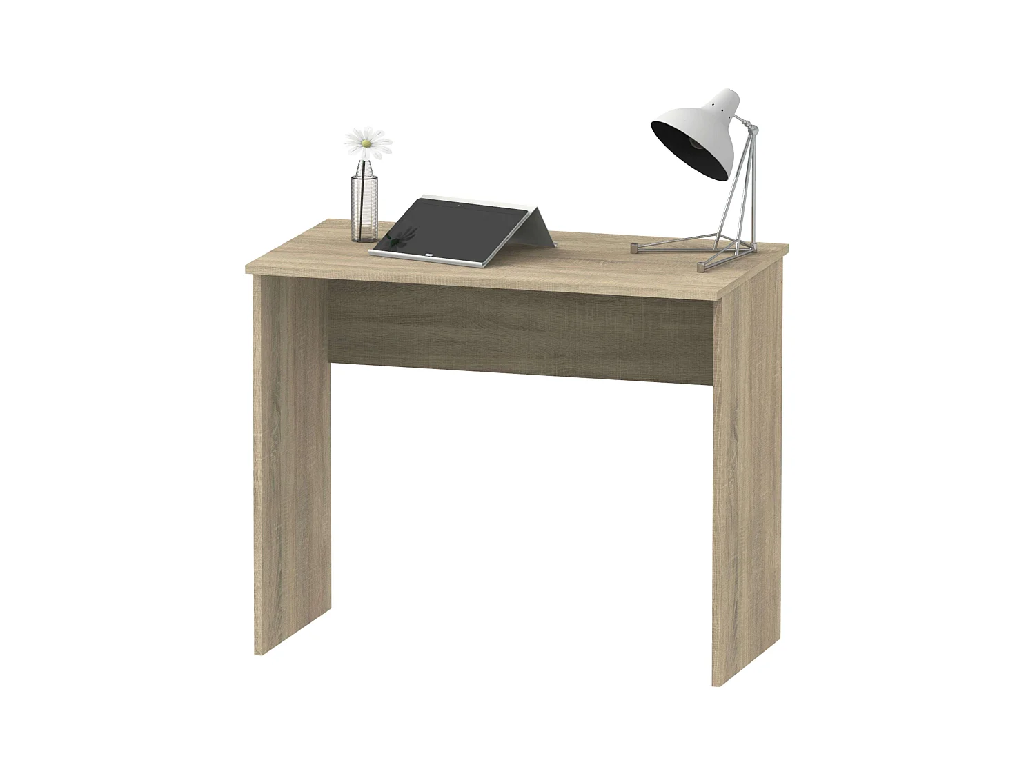 Mesa de escritório de estudo em melamina de carvalho cambriano 90 cm