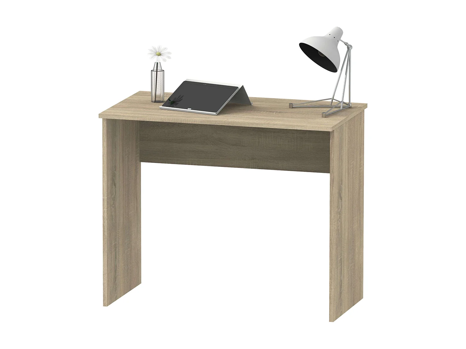 Mesa de escritório de estudo em melamina de carvalho cambriano 90 cm