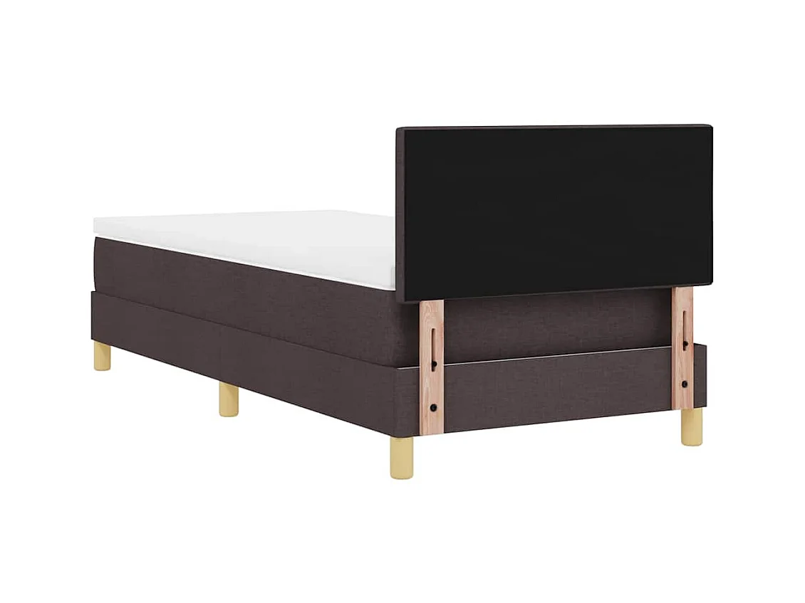 Lit simple-Lit adulte-Lit boxspring avec matelas Marron foncé 100 x 200 cm tissu