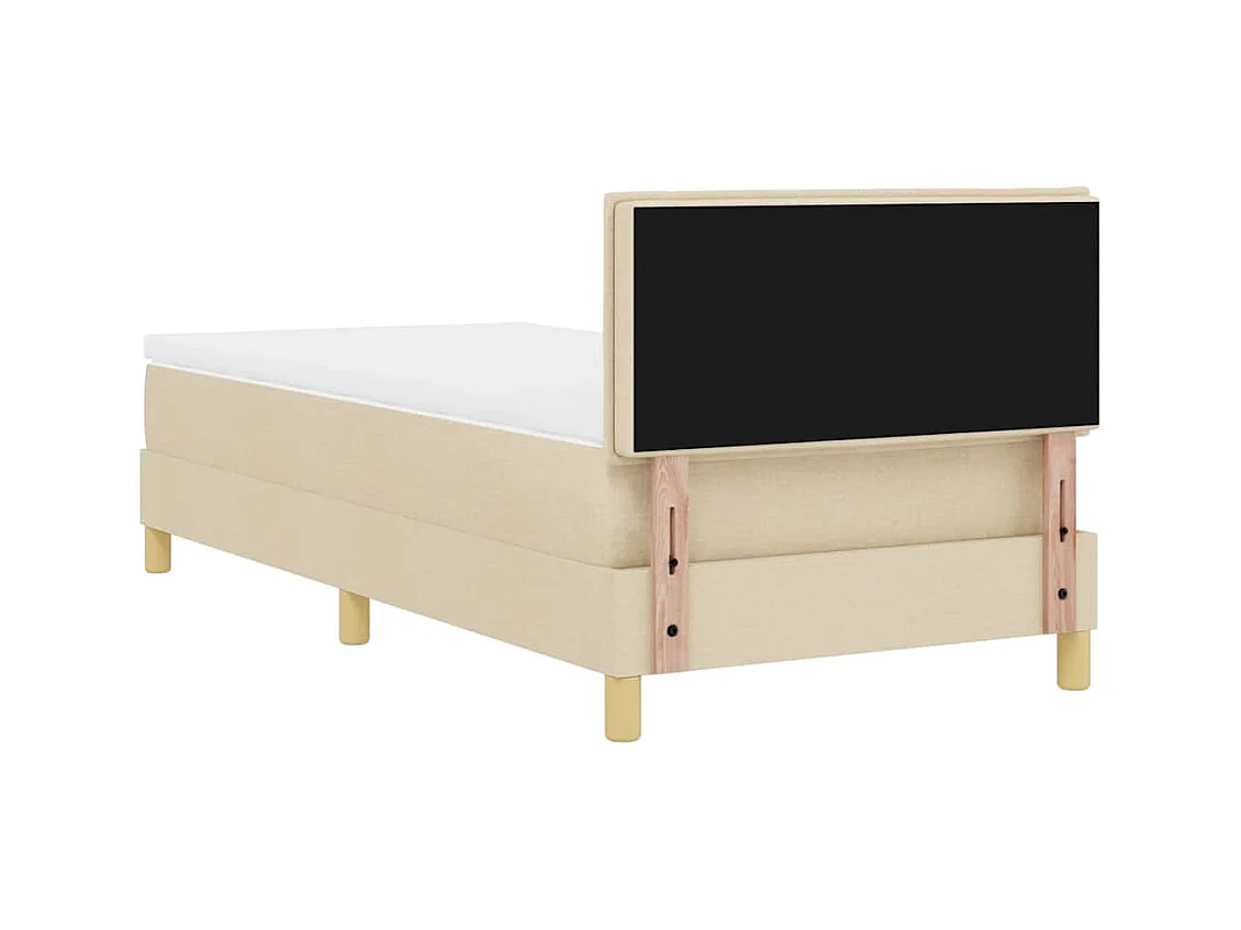 Lit simple-Lit boxspring avec matelas avec matelas Crème 80 x 200 cm tissu