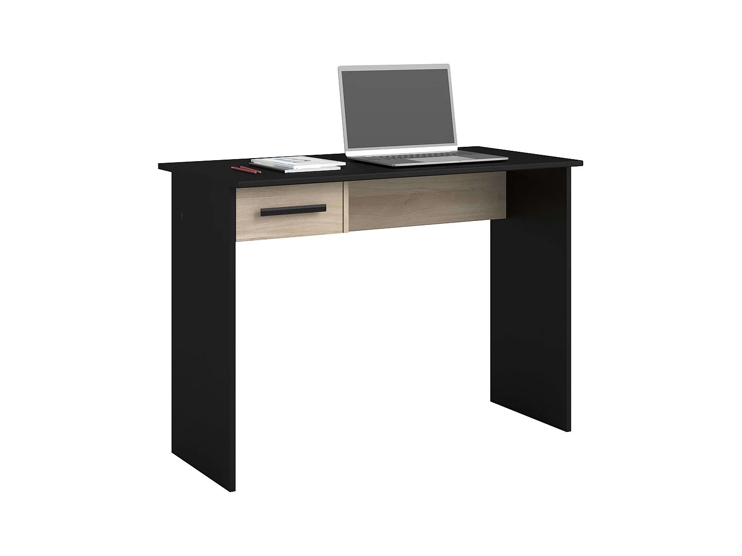 Mesa de escritório Riviera Black Stipple e carvalho japonês 101 cm