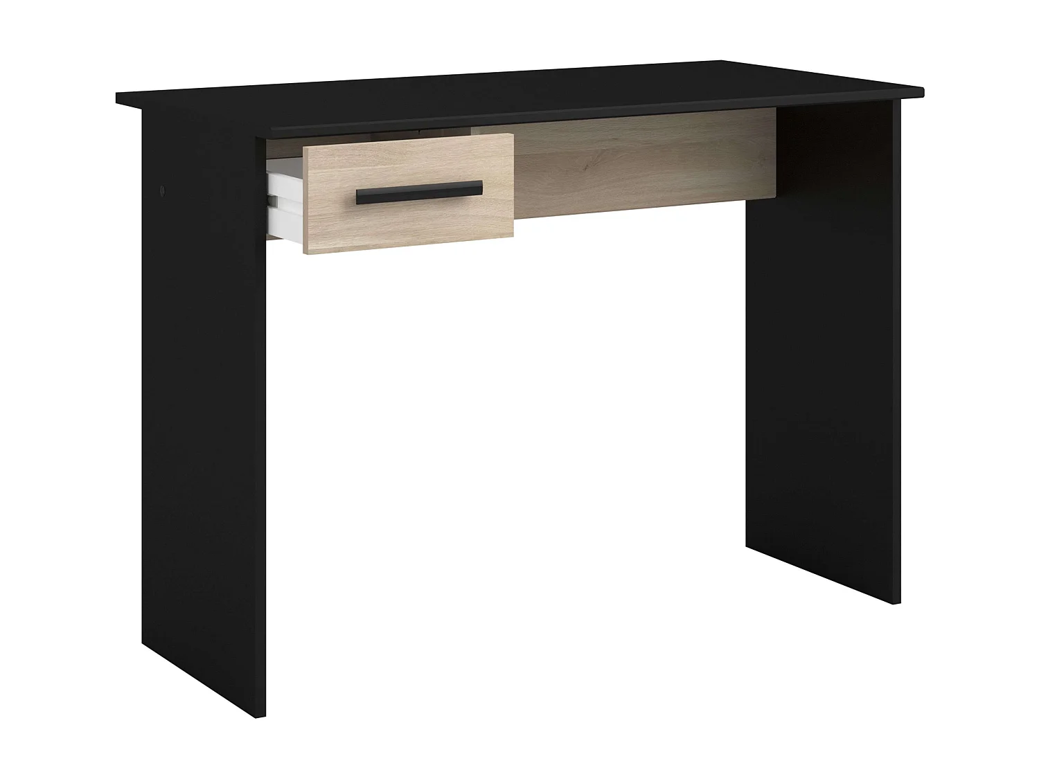 Mesa Escritorio Riviera Negro Stipple y Roble Japonés 101 cm