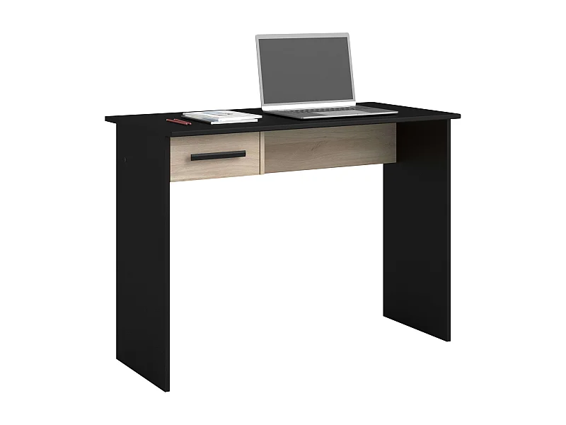 Mesa Escritorio Riviera Negro Stipple y Roble Japonés 101 cm