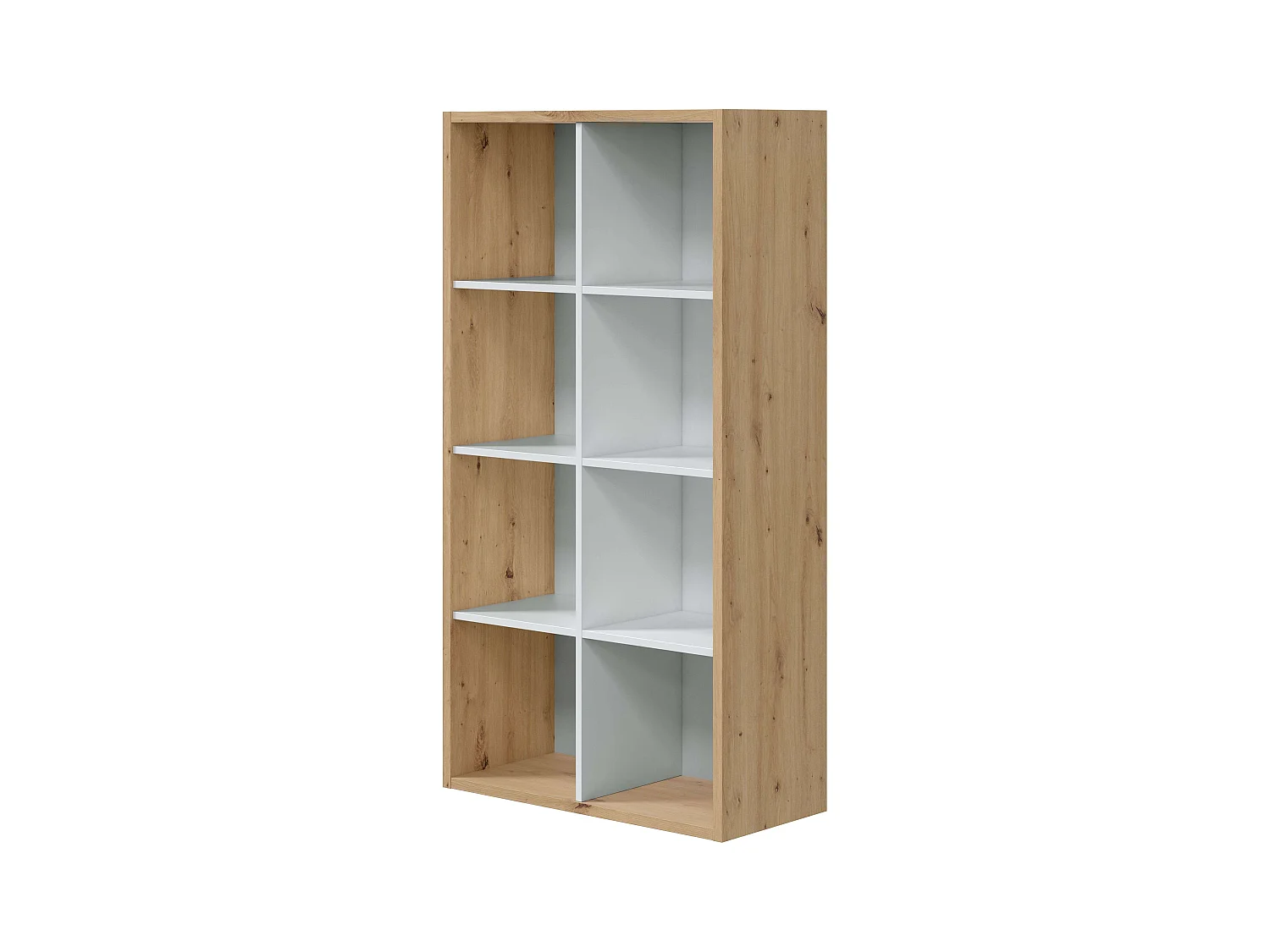 Pack Oficina Escritorio Estantería blanco/roble Diseño moderno