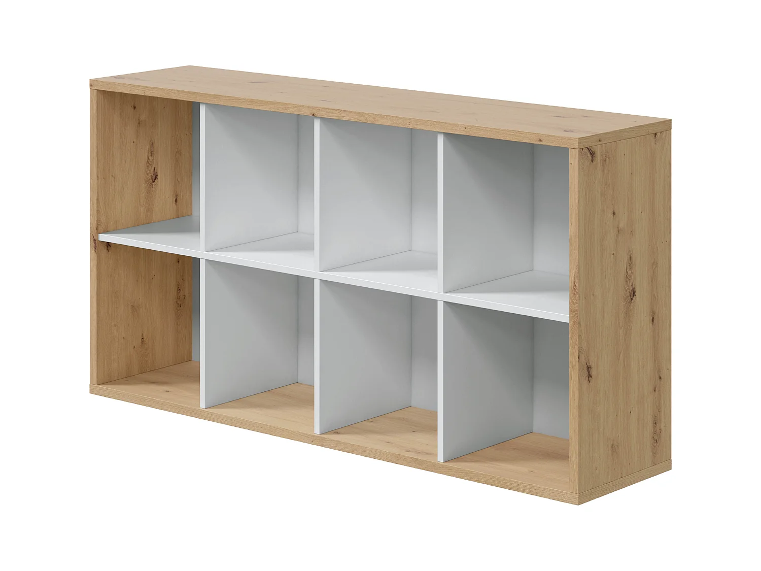 Pack Oficina Escritorio Estantería blanco/roble Diseño moderno