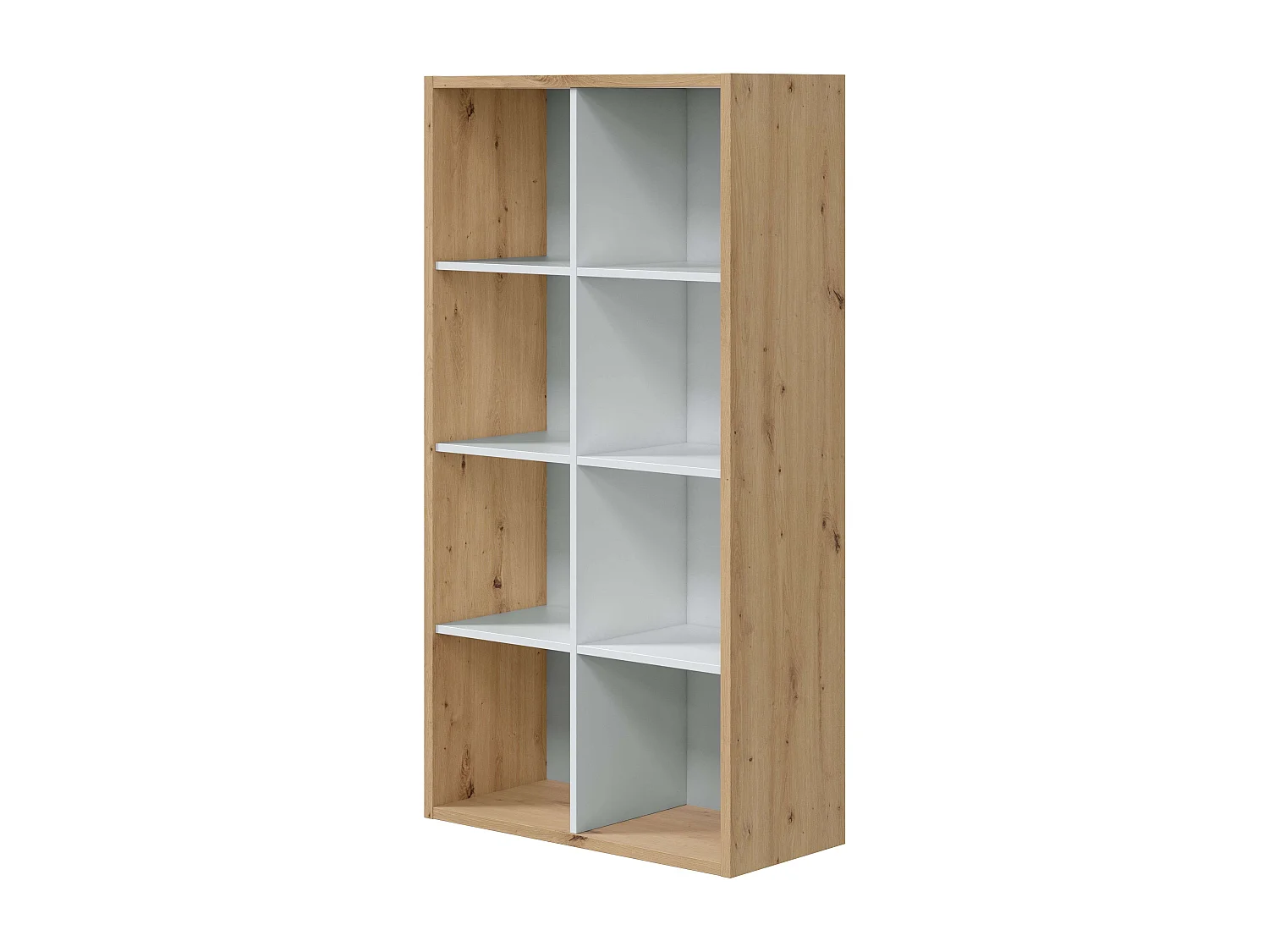 Pacote de estante para escritório em branco/carvalho com design moderno