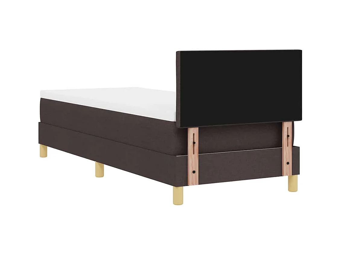 Lit simple-Lit boxspring avec matelas Marron foncé 80 x 200 cm tissu