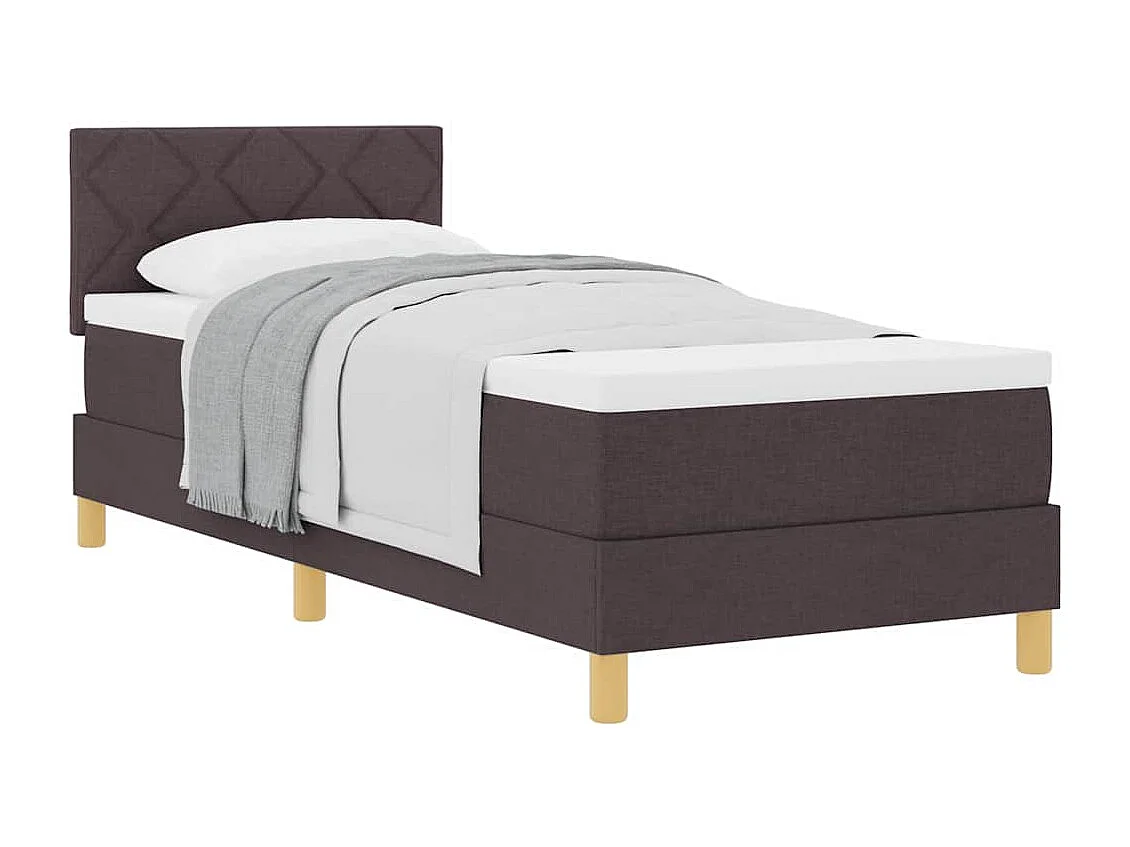 Einzelbett | Bettgestell | Boxspringbett mit Matratze Dunkelbraun 80x200 cm Stoff SHL540561