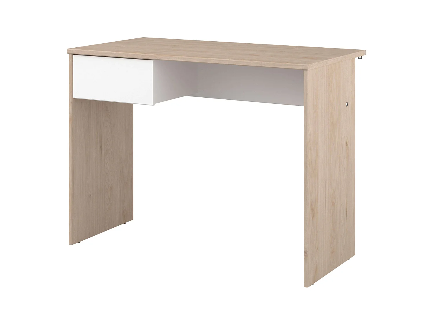 Bureau enfant 1 tiroir, chêne Jackson, blanc mat, 94x71x50 cm