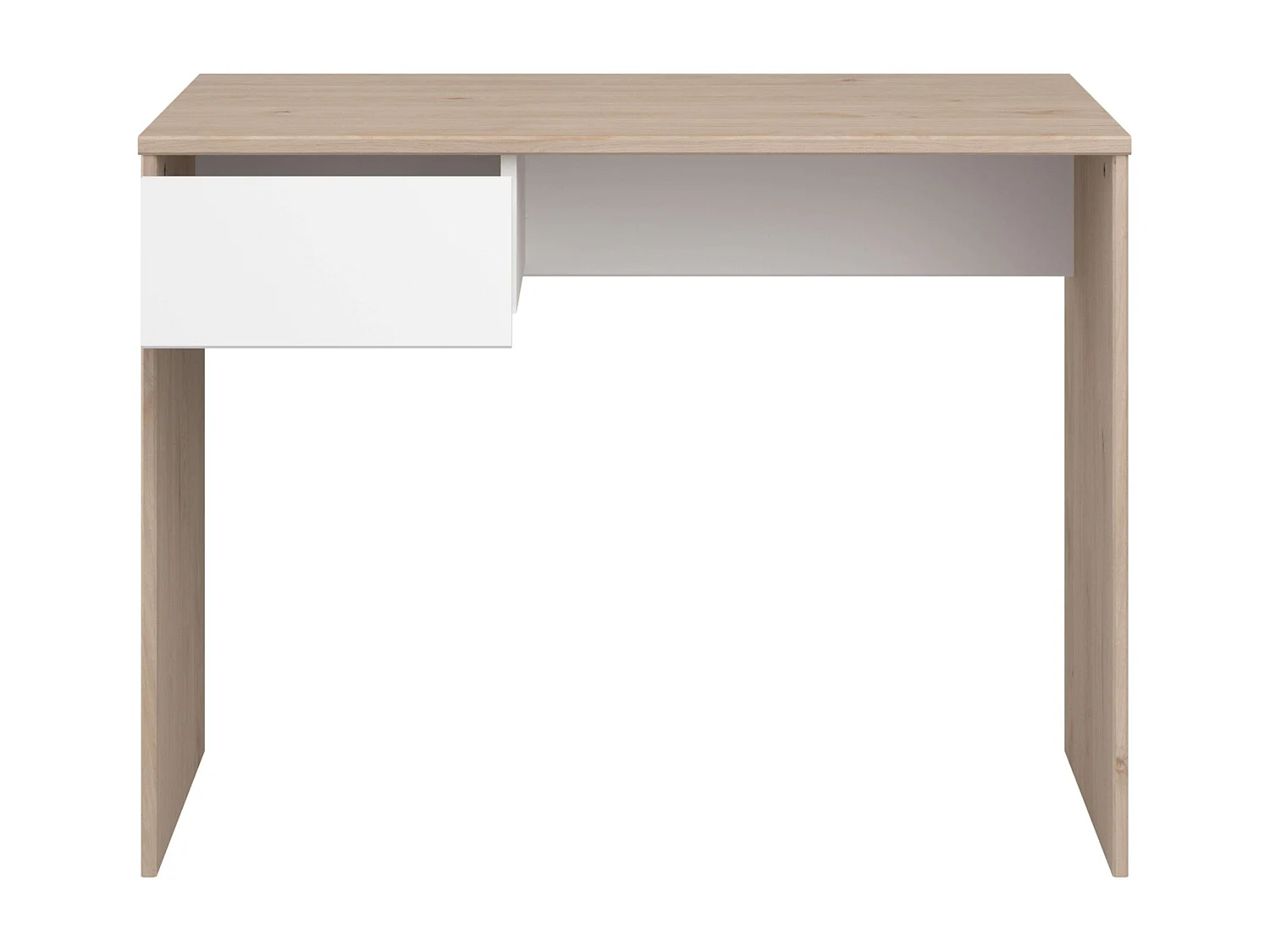 Mesa de escritório infantil e juvenil com 1 gaveta, carvalho Jackson, branco mate, 94x71x50 cm