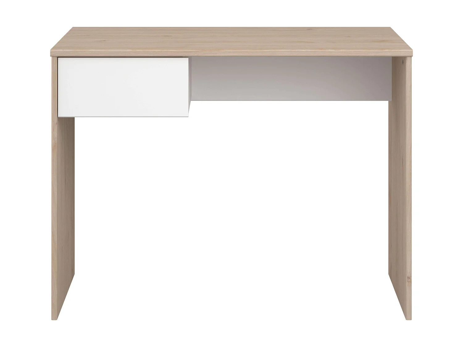 Mesa de escritório infantil e juvenil com 1 gaveta, carvalho Jackson, branco mate, 94x71x50 cm