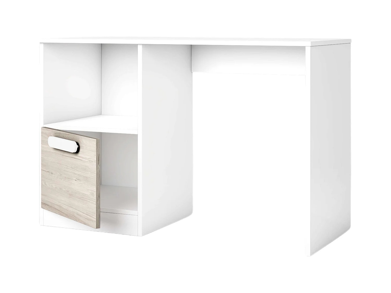 Bureau pour jeunes Estelle de style nordique en chêne blanc mat 100 cm