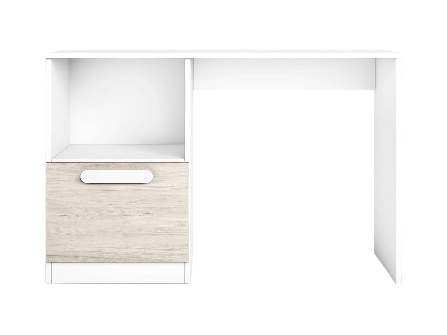 Bureau pour jeunes Estelle de style nordique en chêne blanc mat 100 cm