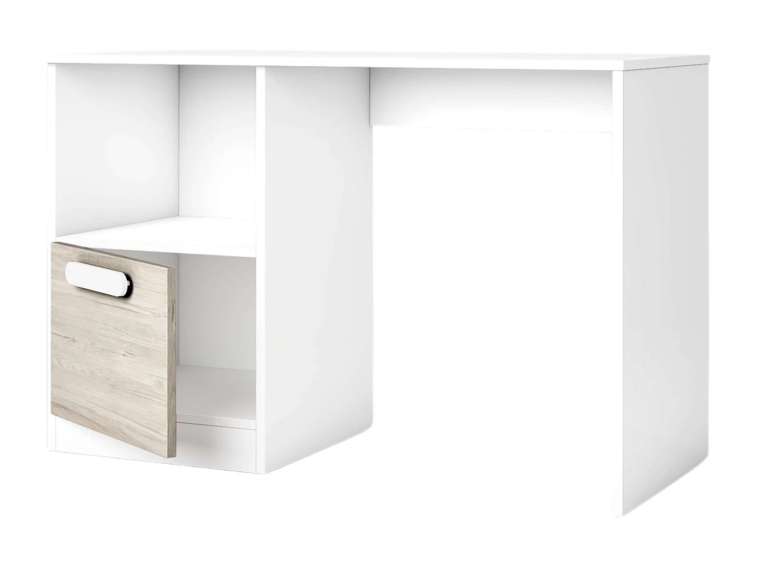 Bureau pour jeunes Estelle de style nordique en chêne blanc mat 100 cm