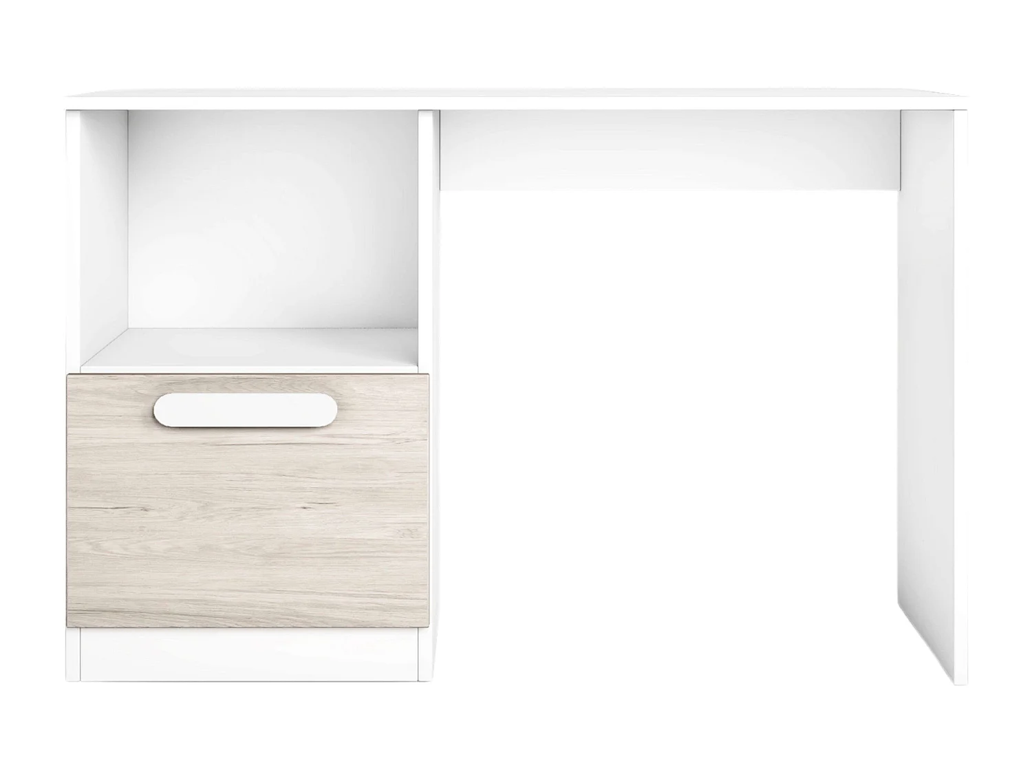 Mesa de escritório jovem estilo nórdico Estelle carvalho branco fosco 100 cm